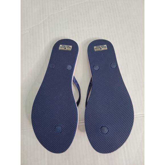 Kate Spade NY Flip Flops Pink Blue Palm Trees Bow Nova Thong Sandals Lightweight - Picture 7 of 8